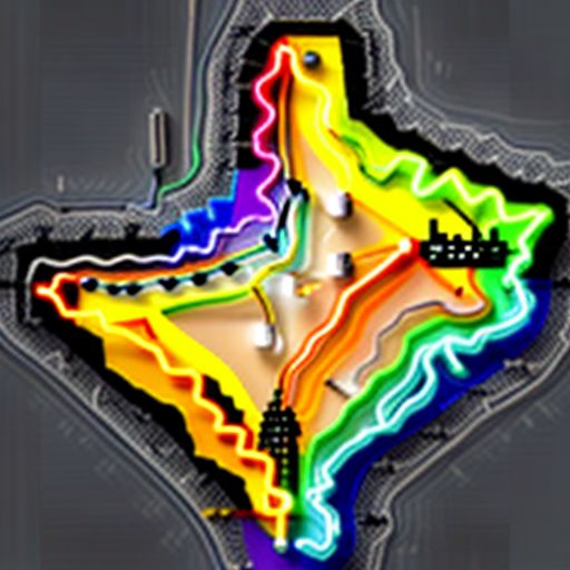 Map of Texas with electricity icons